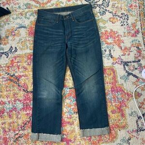 Levi Blue Jeans 514 with a cuffed leg, W31 L32